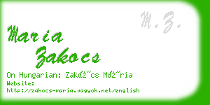 maria zakocs business card